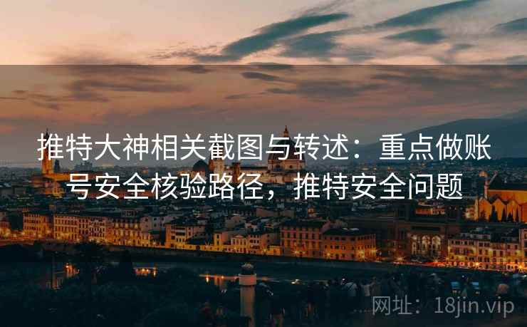 推特大神相关截图与转述：重点做账号安全核验路径，推特安全问题